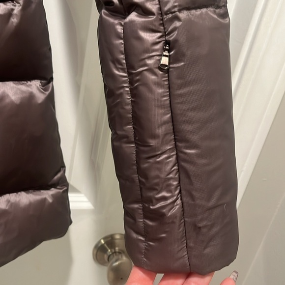 MeCo Goose Down Jacket Coat Women’s chocolate brown long length - Picture 7 of 12